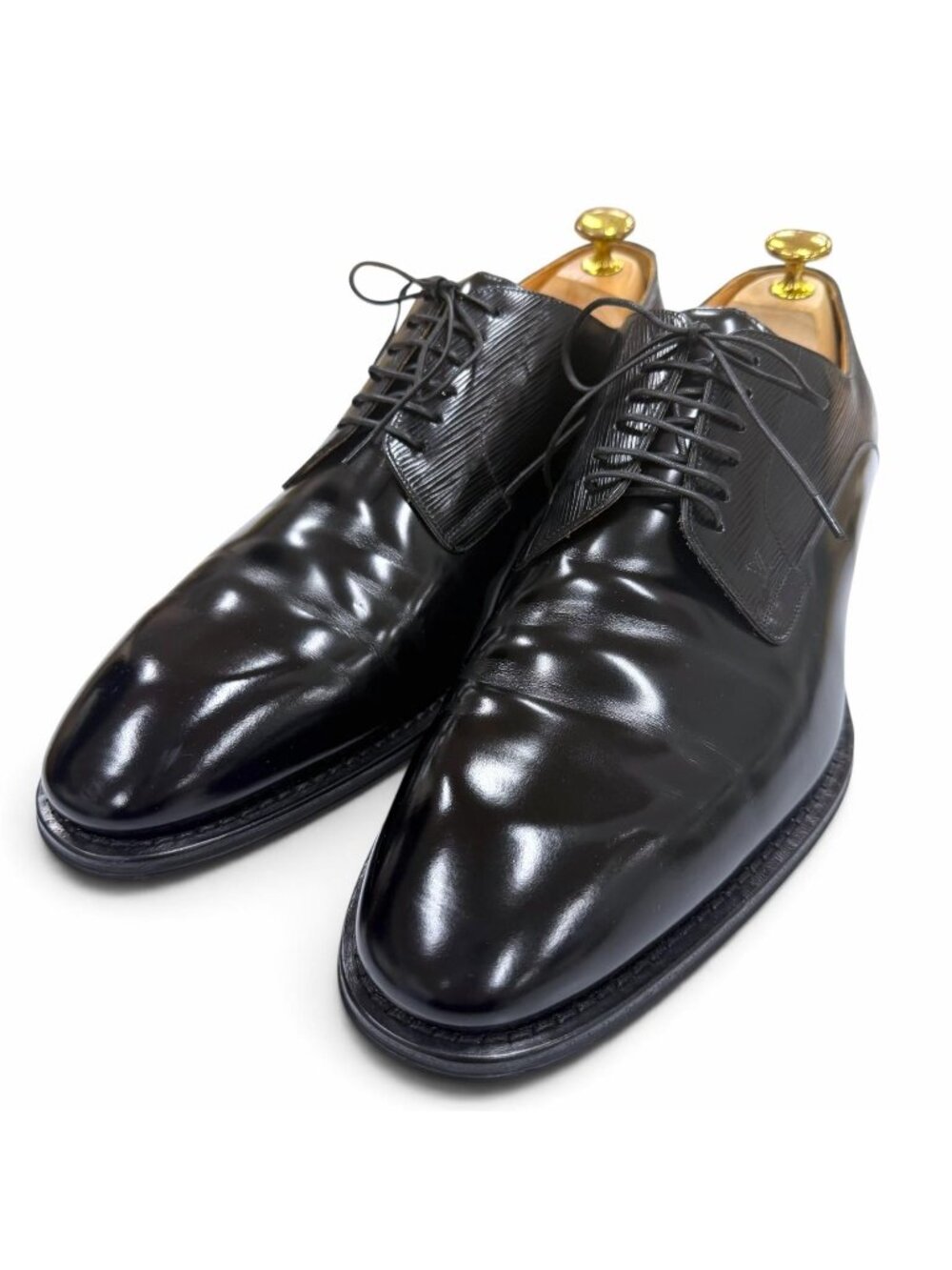 Louis Vuitton Kensington Derby Epi Plain Toe Lace-up Open Lacing Leather Shoes
